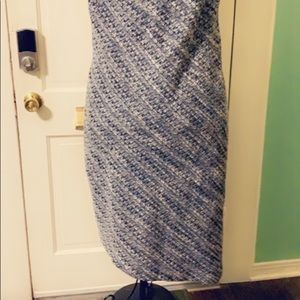 Black and white asymmetrical dress